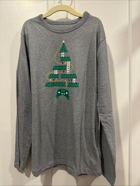 Crewcuts Gray Tee with Green Gamer Tree
